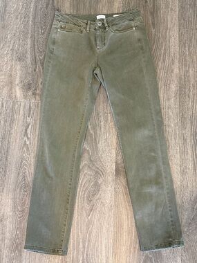 J. Jill Olive Green Boyfriend Straight-Leg Jeans